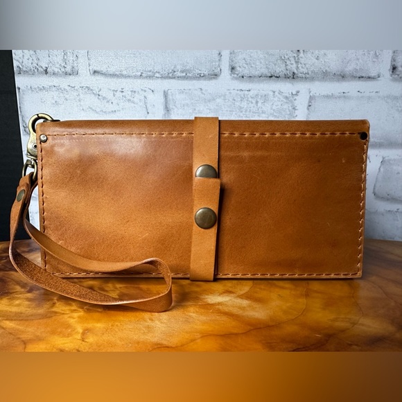 NEW!! Qisabags Brown Long Leather Wallet - Picture 5 of 5